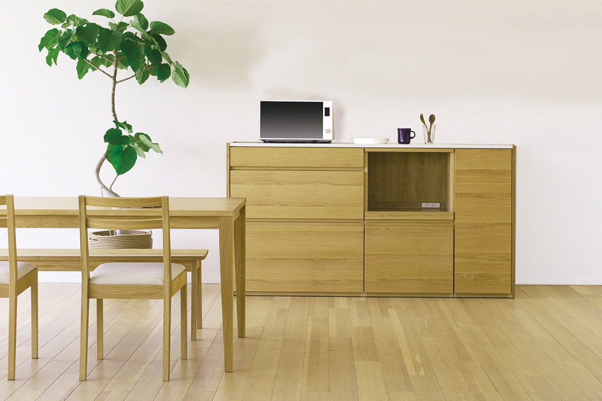 ホワイトオークのキッチン収納