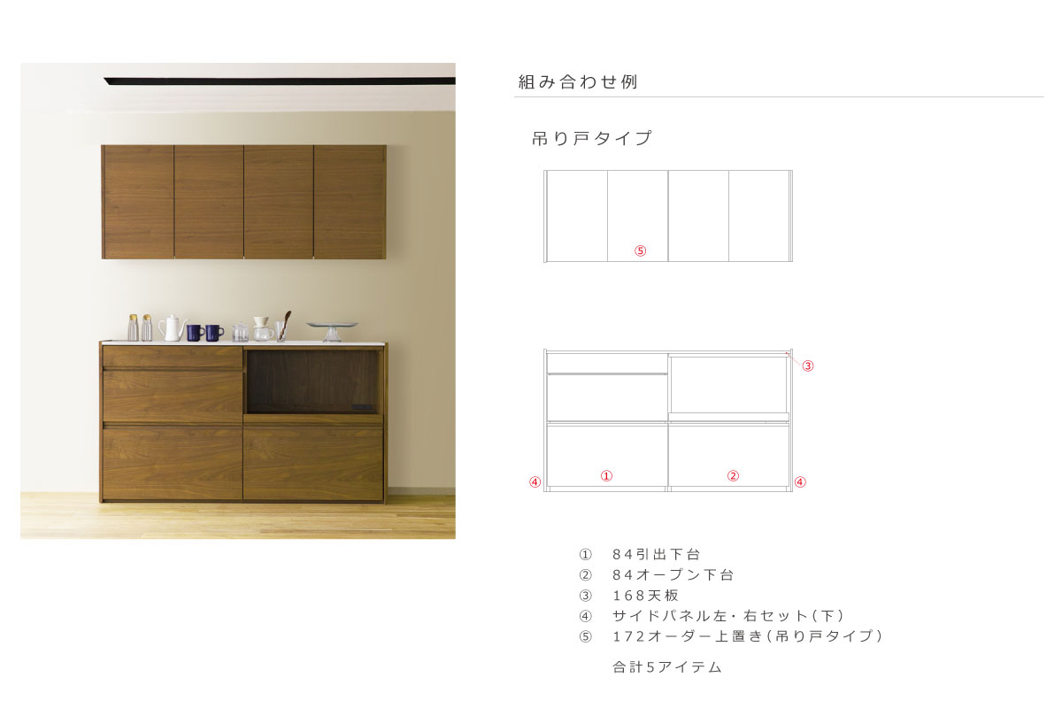 ハーベスト 上置き（吊り戸タイプ）説明