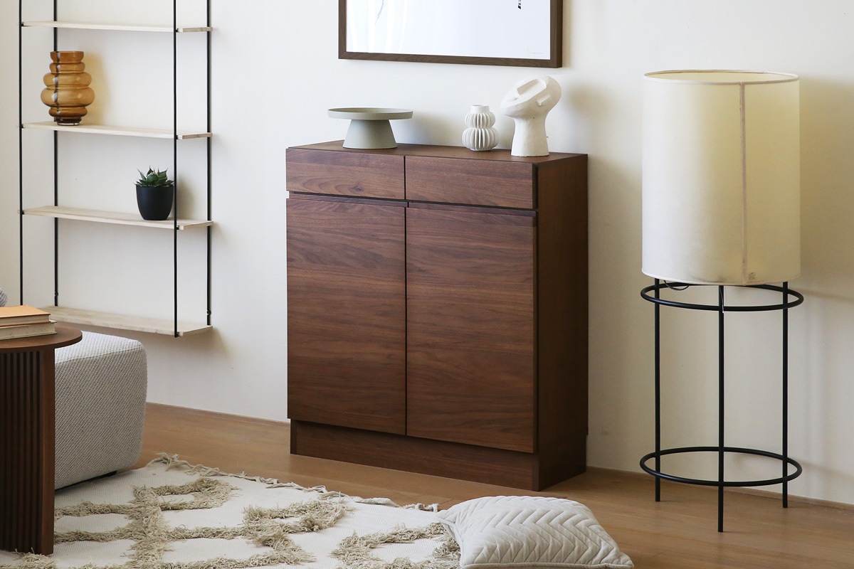 LECCE 80薄型キャビネット ウォルナット