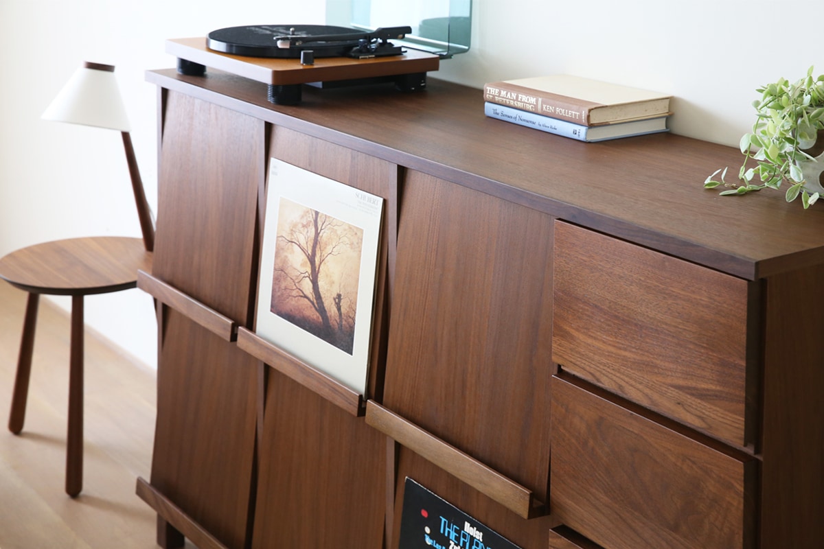 LECCE 143マガジンレコードラック ウォルナット