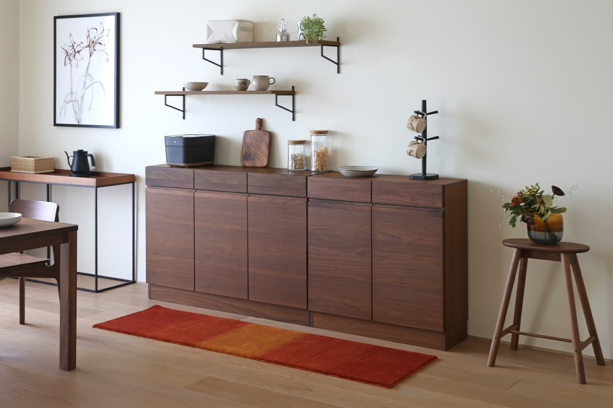 SANCOTA INTERIOR 木製キャビネット LECCE 80薄型キャビネット ウォルナット