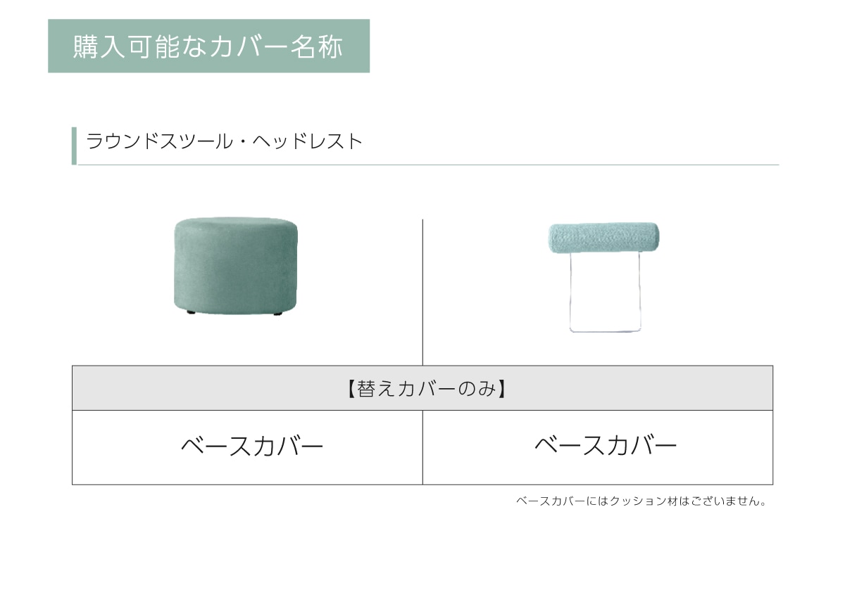 スツール・ヘッドレストカバー説明