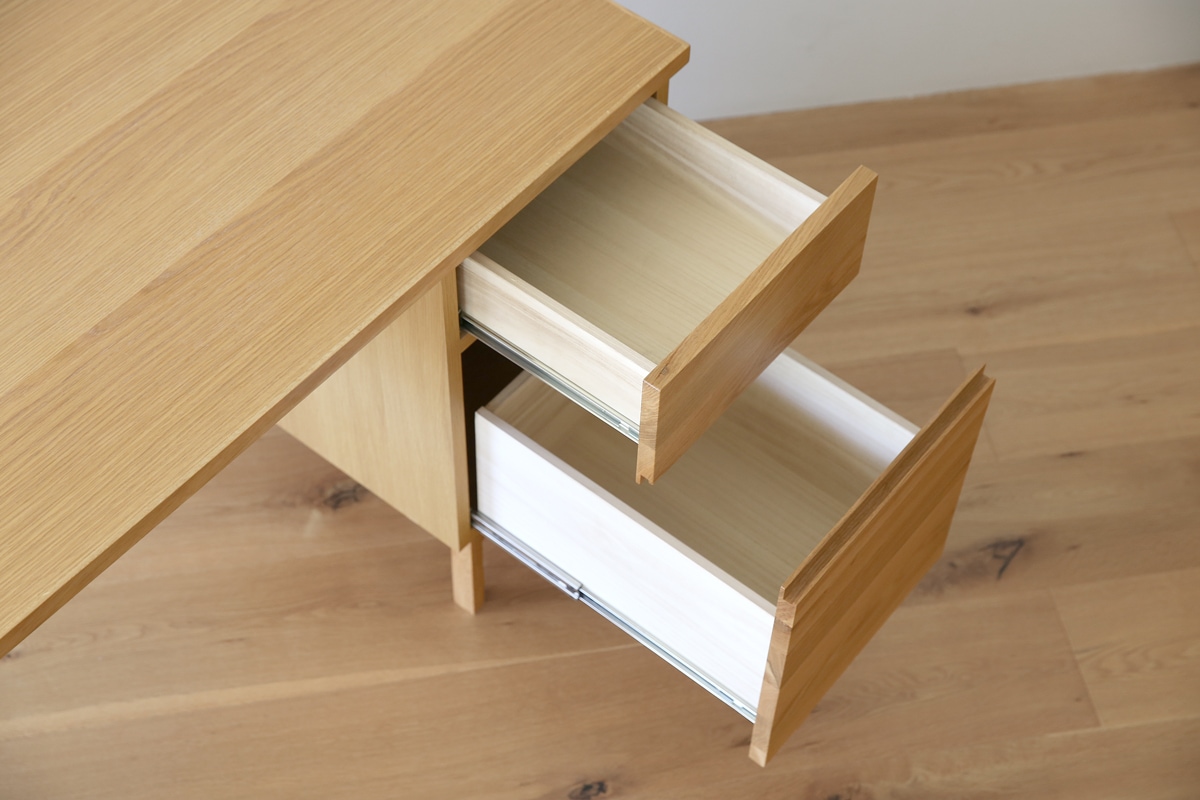 PLAIN DESK プレーンデスク SET12 オーダー突板天板 (幅180cm奥行55cm