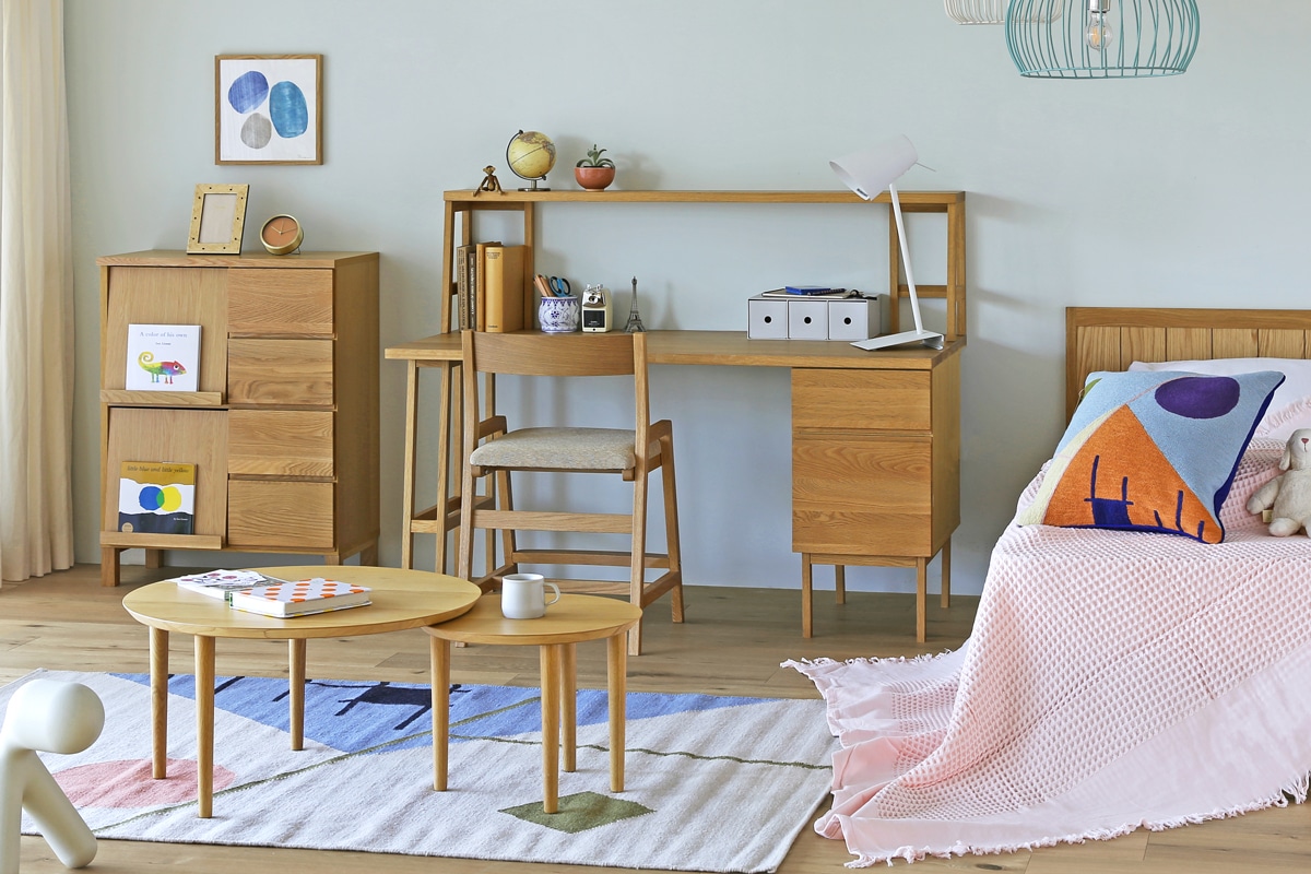 PLAIN DESK プレーンデスク オーダー上置きタイプ A 無垢天板 幅 60〜240cm