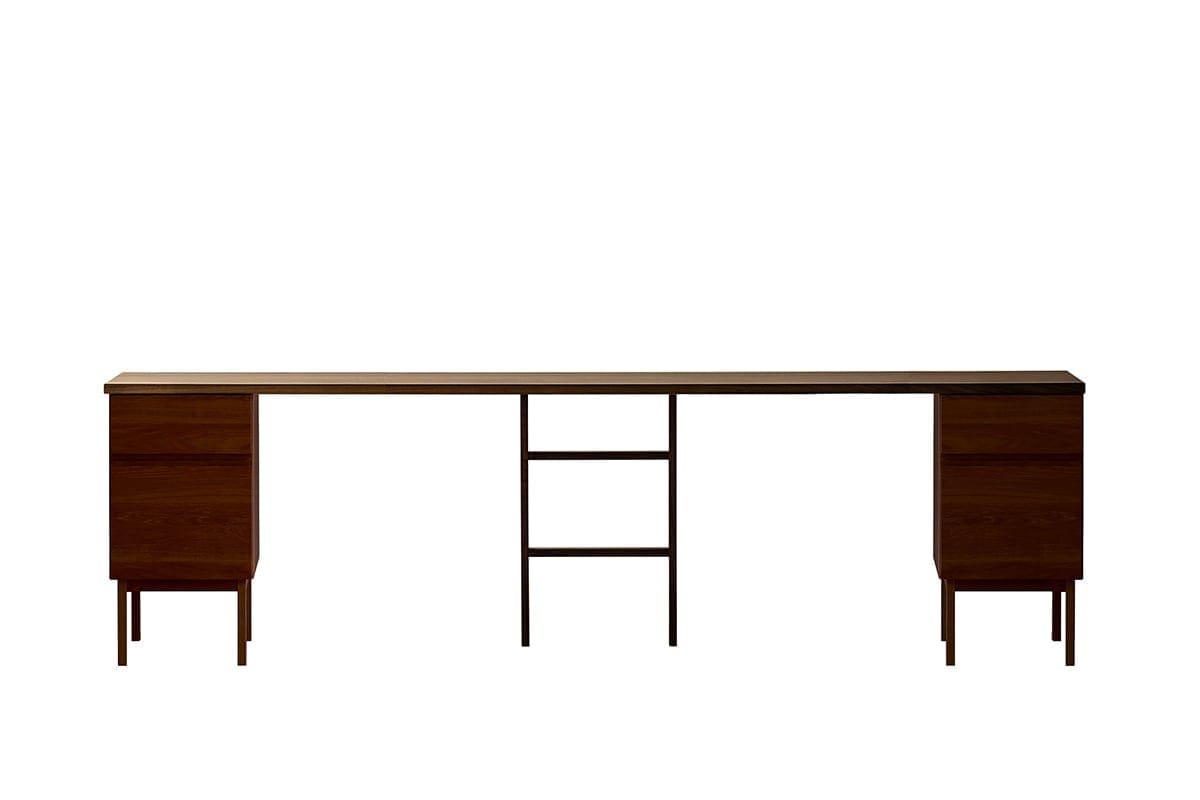 PLAIN DESK プレーンデスク SET15 オーダー突板天板 (幅240cm奥行55cm