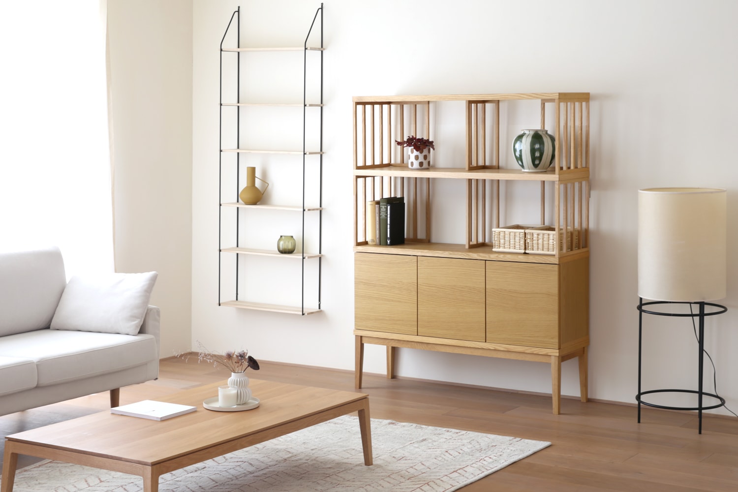 TONG SET6 オーク (W120天板 ＋ W120H32オープンラック ＋ W120棚板 ＋