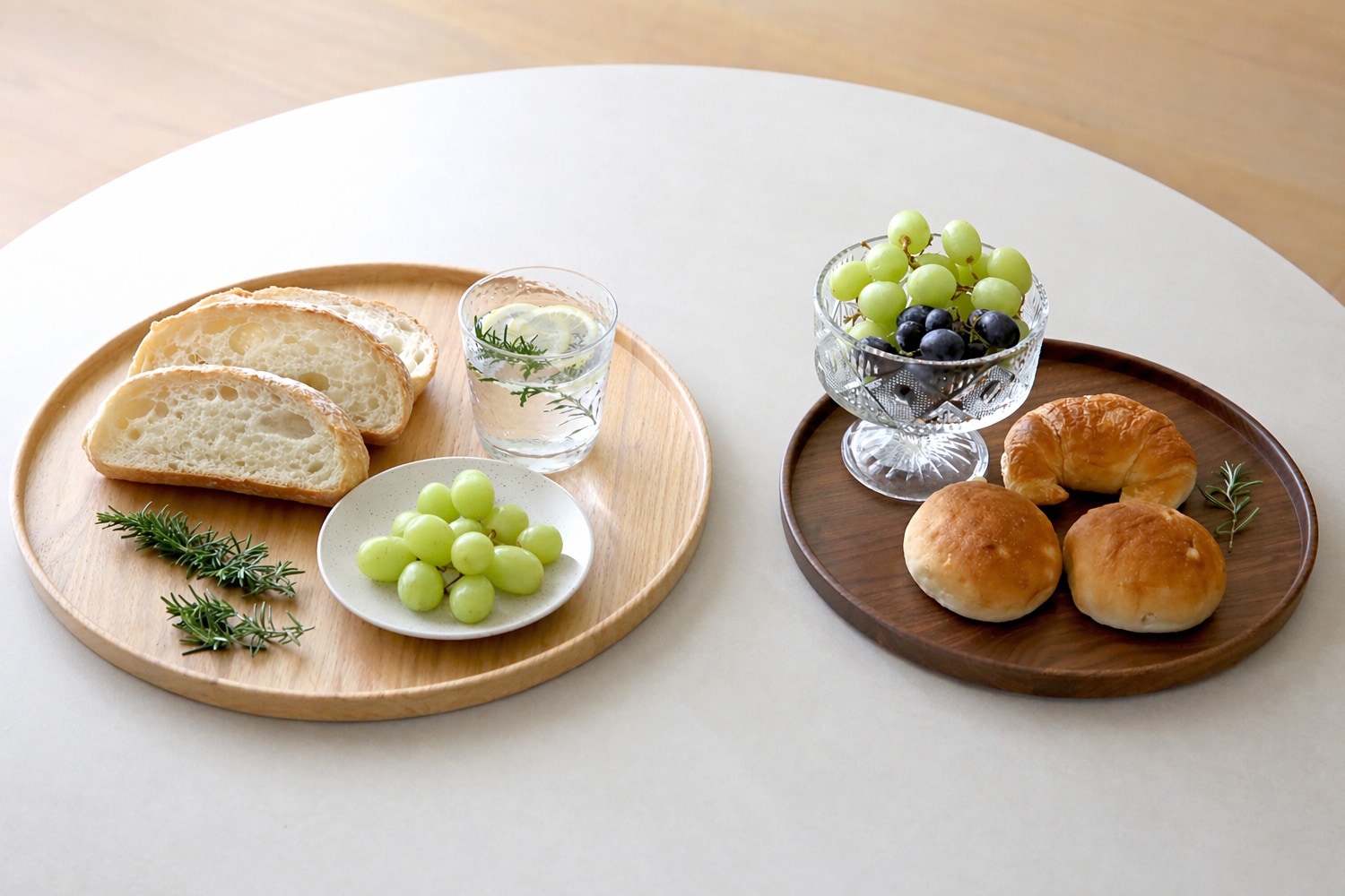 WOOD TRAY ウッドトレイ ラウンドトレイφ38cm オーク/ウォルナット
