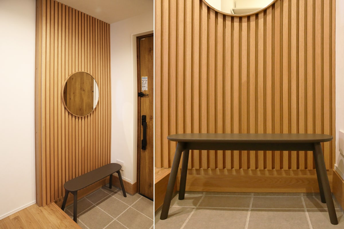 ホワイトオーク材のフロート家具