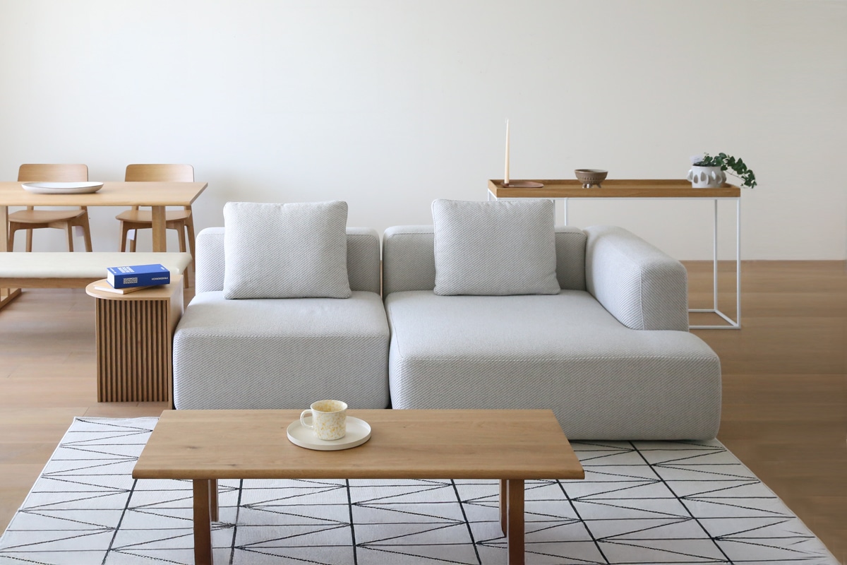ベージュレザー 1人掛けソファ bley color 12 SUMOWA SOFA SET5 ベージュ 1人掛けソファ(肘なし)＋シェーズ