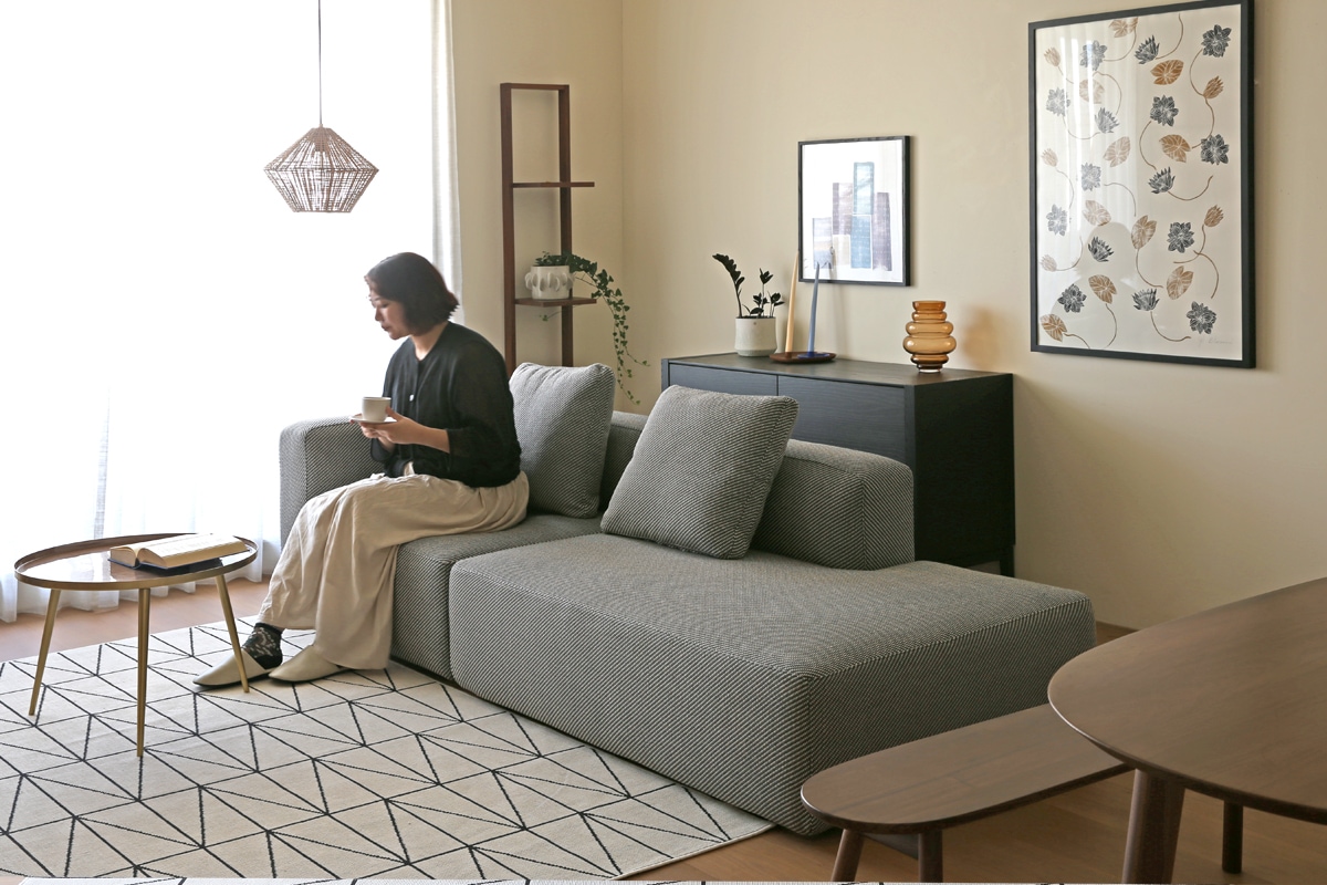 スモワ ソファ シーズロン 左肘 ベージュ スモワ ソファ シェーズロング 左肘 BEIGE (W112×D124×H82cm