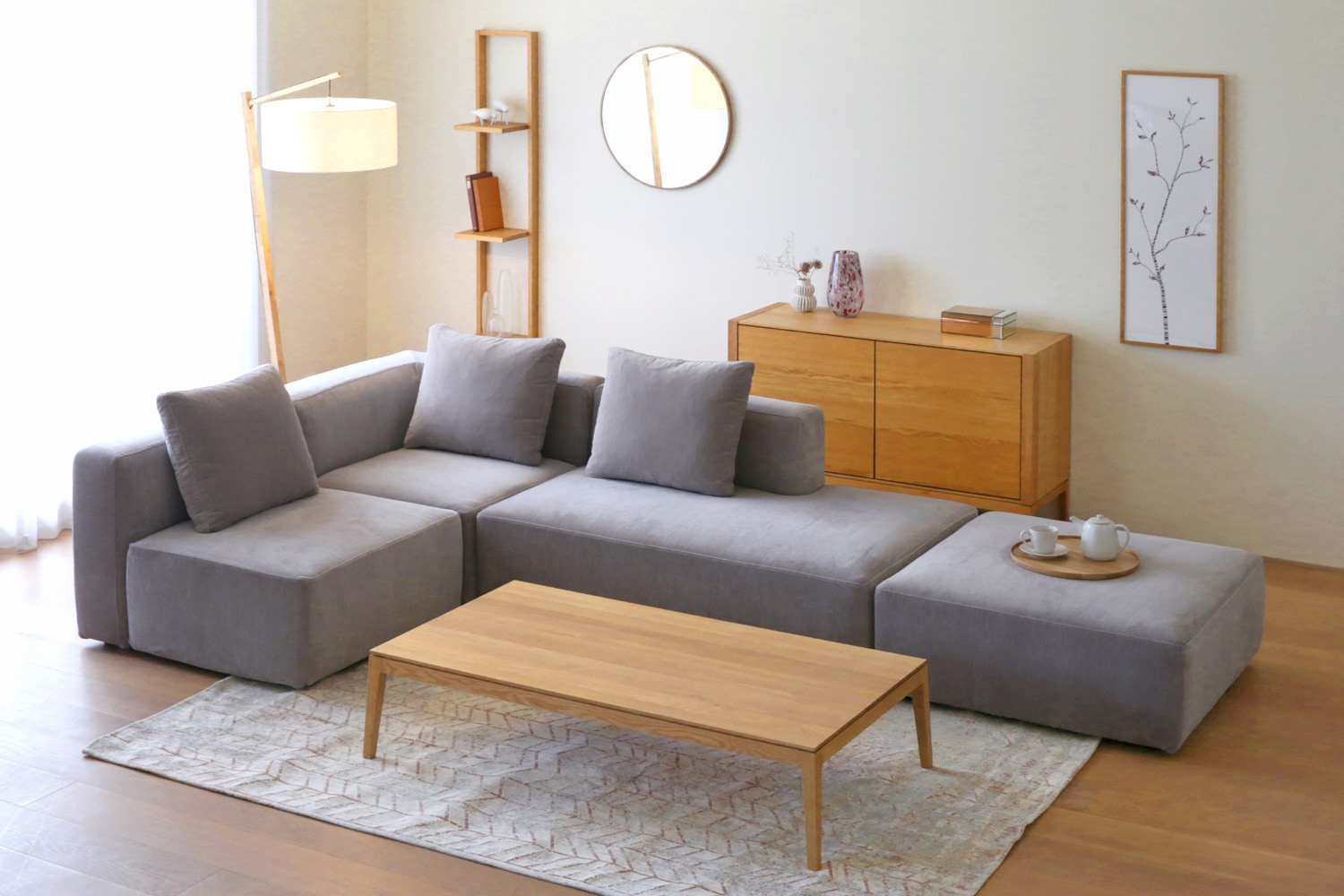 SUMOWA SOFA SET7 1人掛けソファ(肘なし)＋コーナー(左)＋2人掛け(左