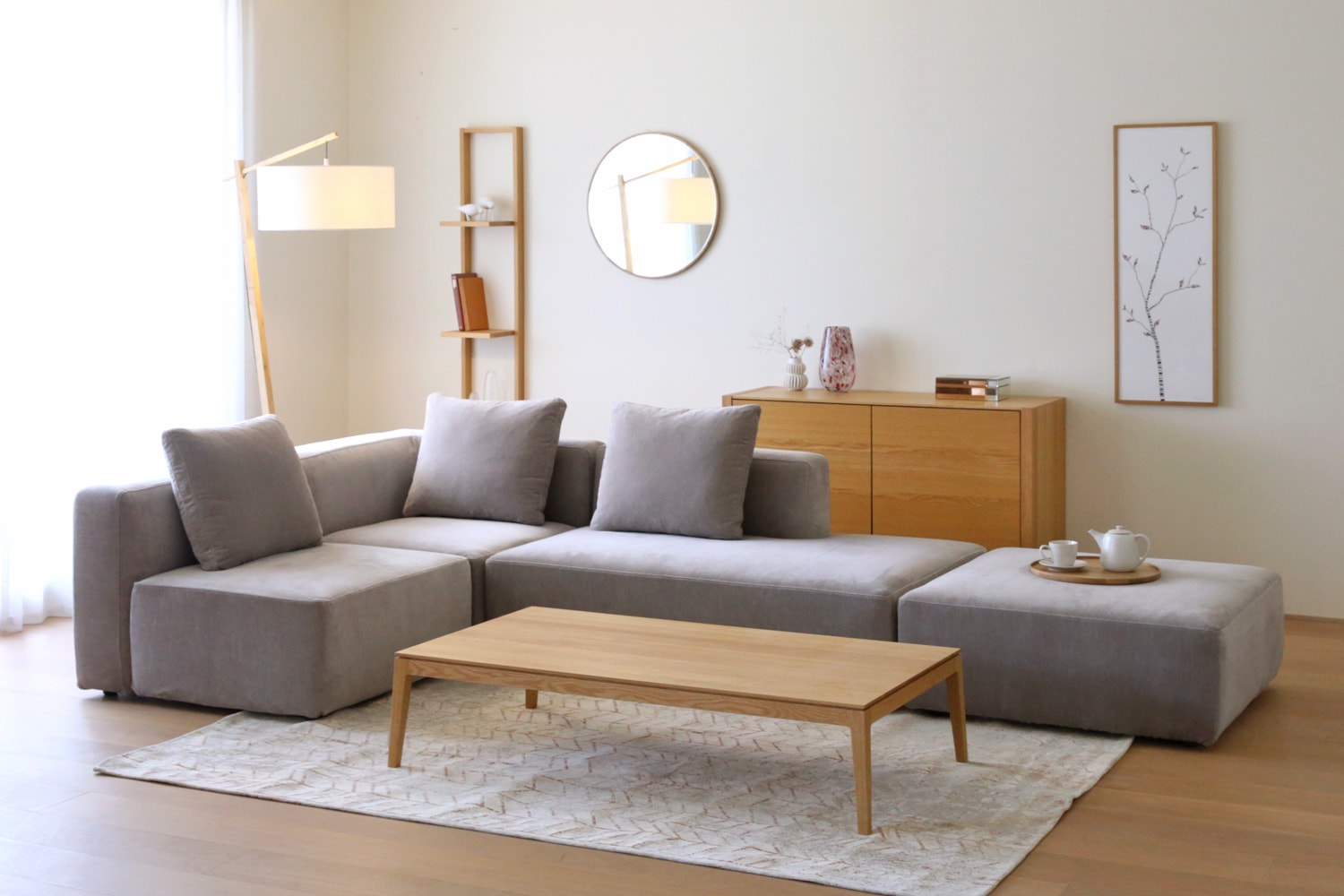 SUMOWA SOFA 2人掛け（左背もたれ）ライトグレー