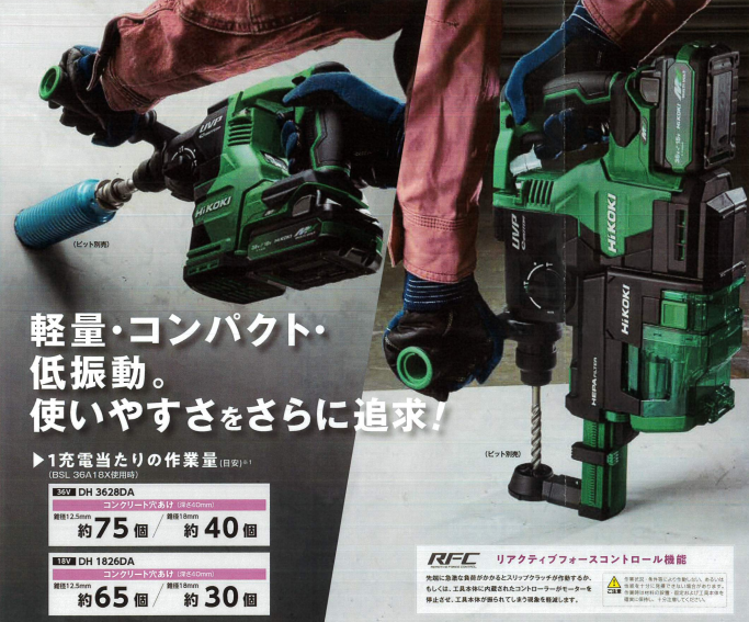 HiKOKI コードレスロータリハンマドリル DH3628DB フルセット 