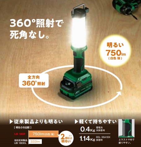 HiKOKI コードレスランタン UB18DF | メーカー一覧,HiKOKI（ハイコーキ 