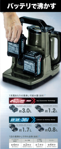 MAKITA(マキタ) 充電式ケトル KT001G 本体のみ | YouTube紹介製品 