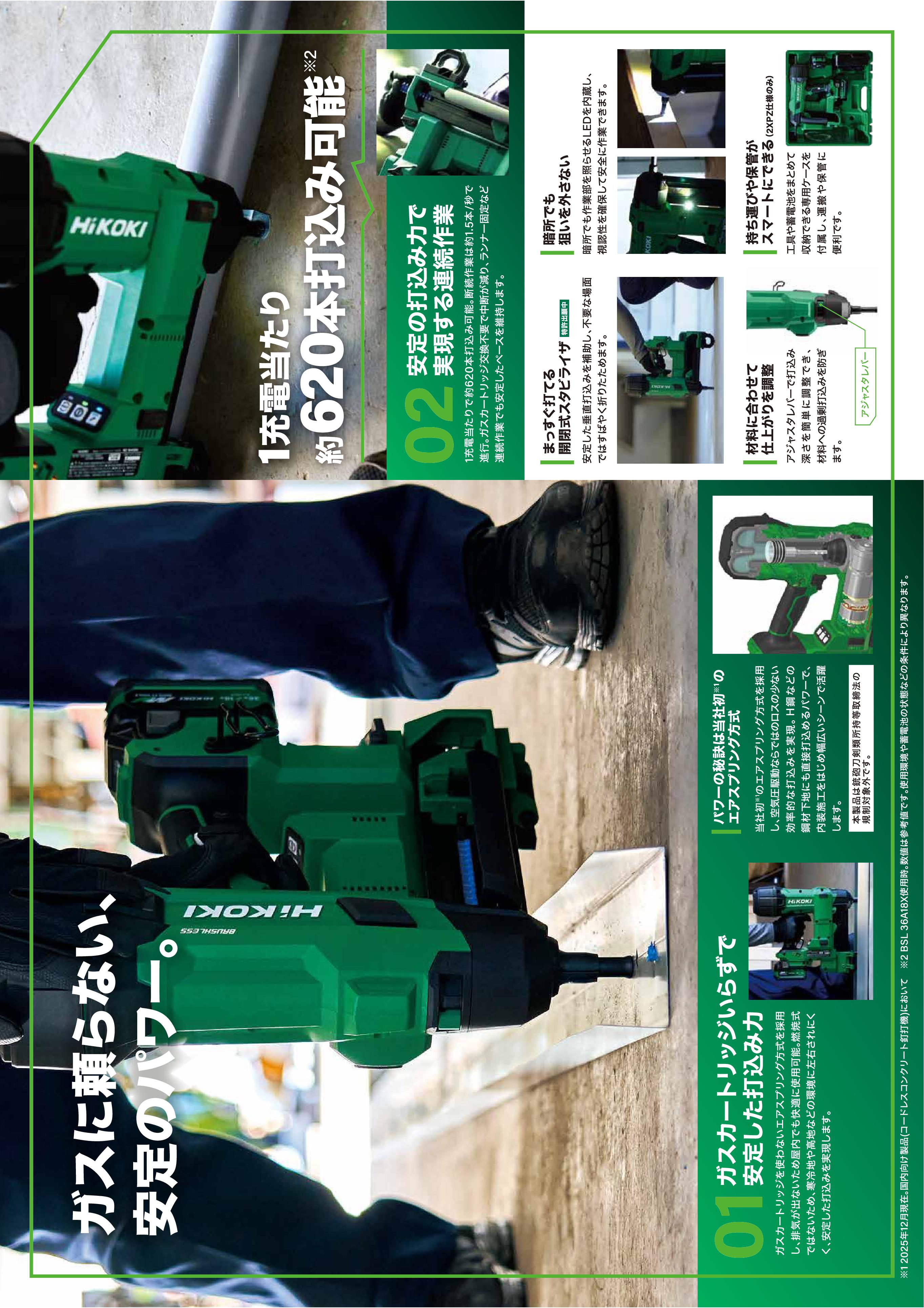 HiKOKI（ハイコーキ）コードレスコンクリート釘打機 NC1840DA(2XPZ