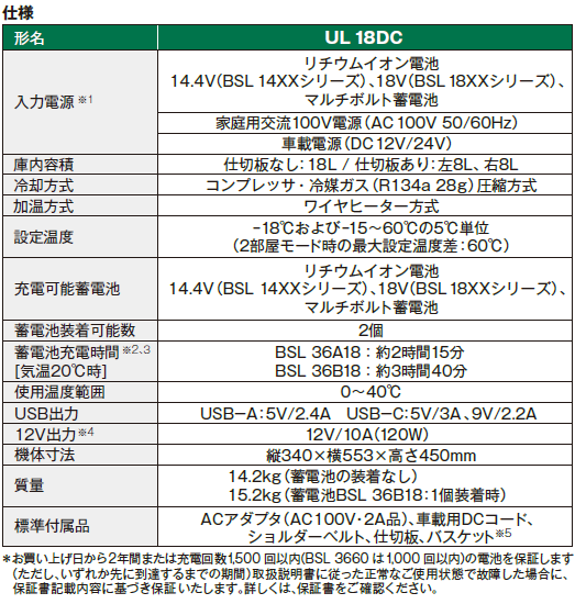 HiKOKI(ハイコーキ) コードレス冷温庫 UL18DC 【18Lモデル
