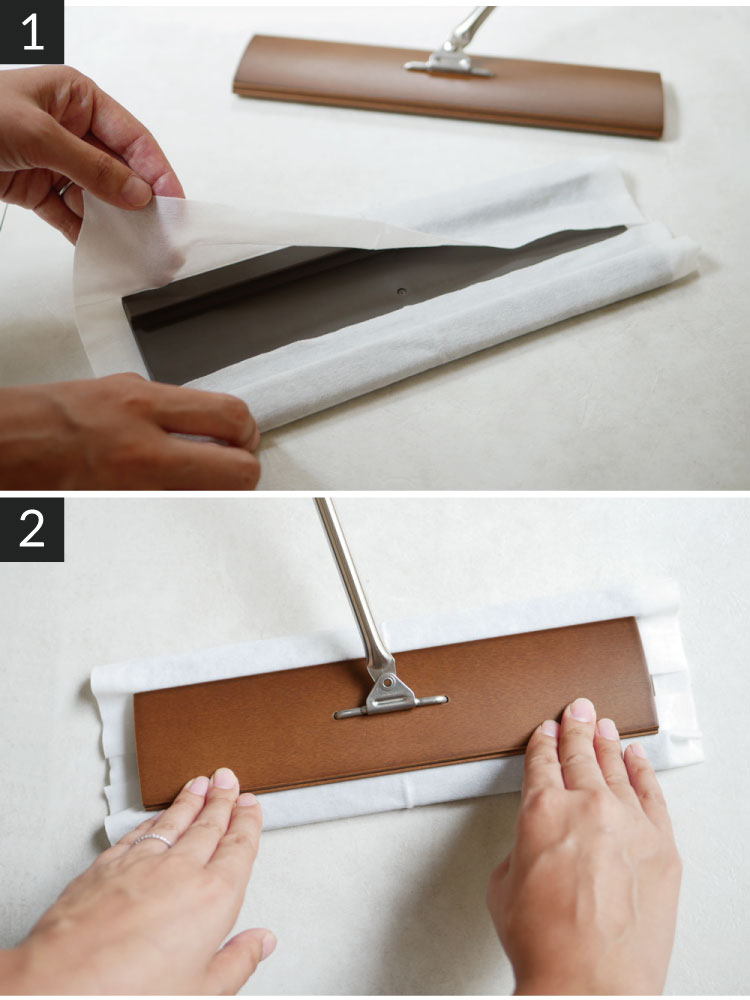 tidy/ティディ フロアーワイプ、天然木グリップとステンレスヒンジ