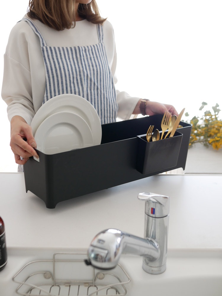 towerスリム水切りバスケットの蓋付きプラスチック製