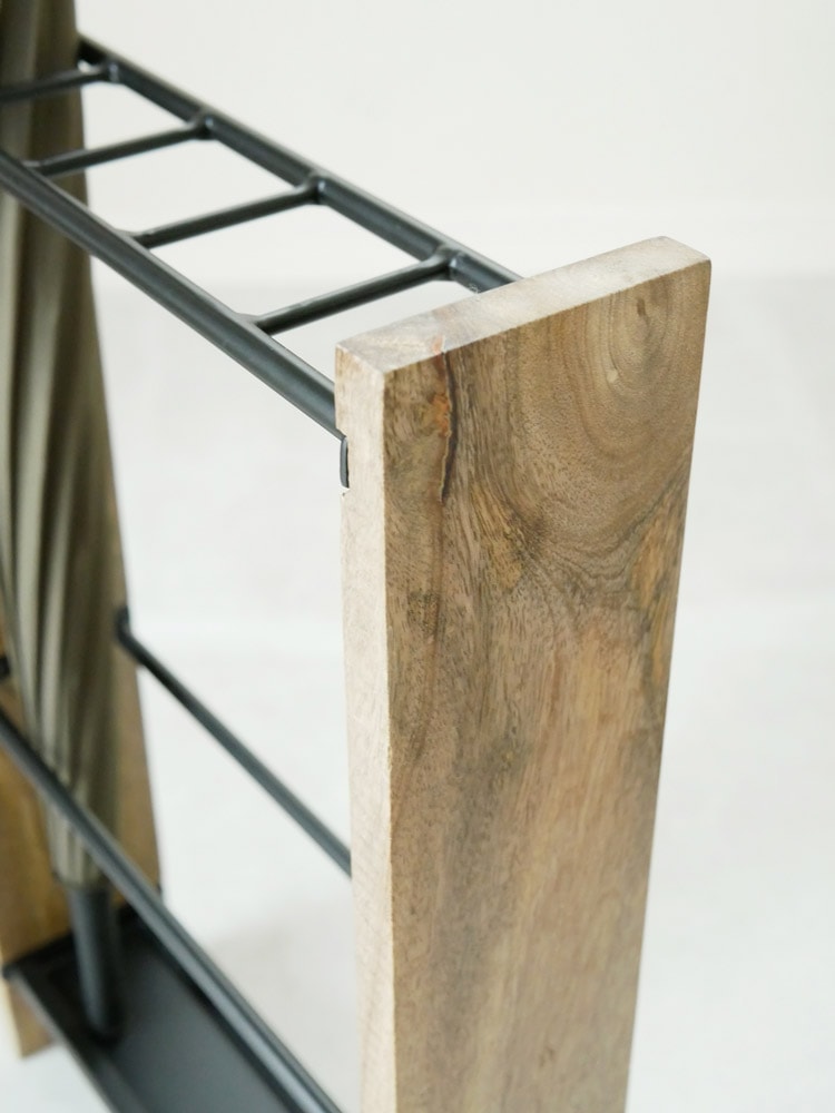 マンゴウッドとアイアン製の棚付き傘立て