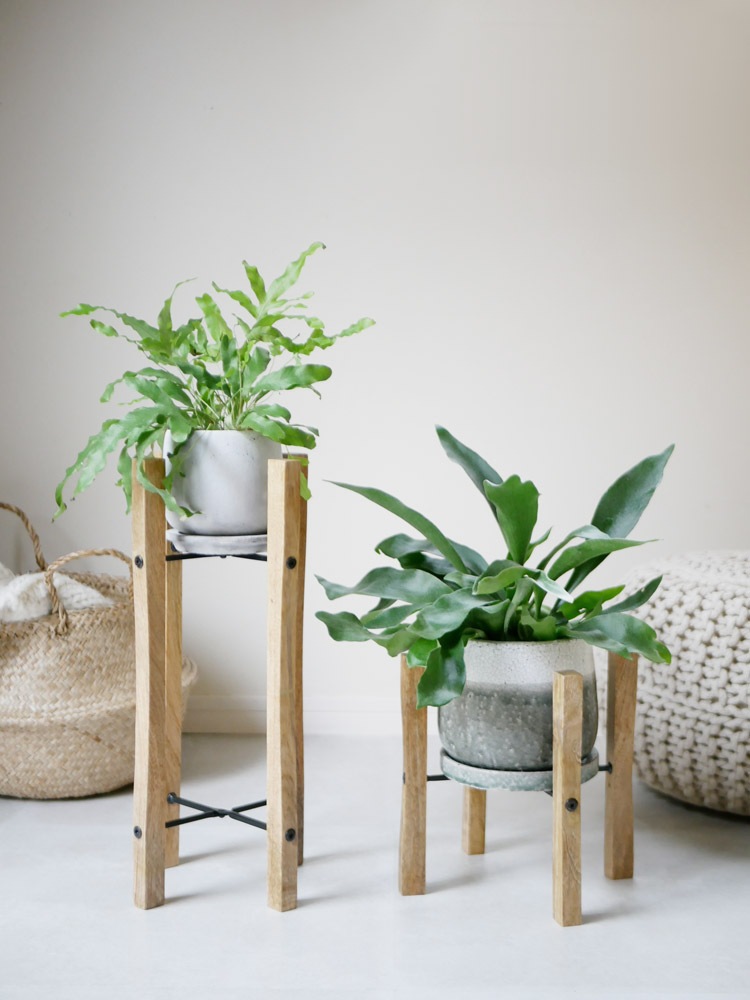 折りたたみ式ポットスタンドと鉢植え