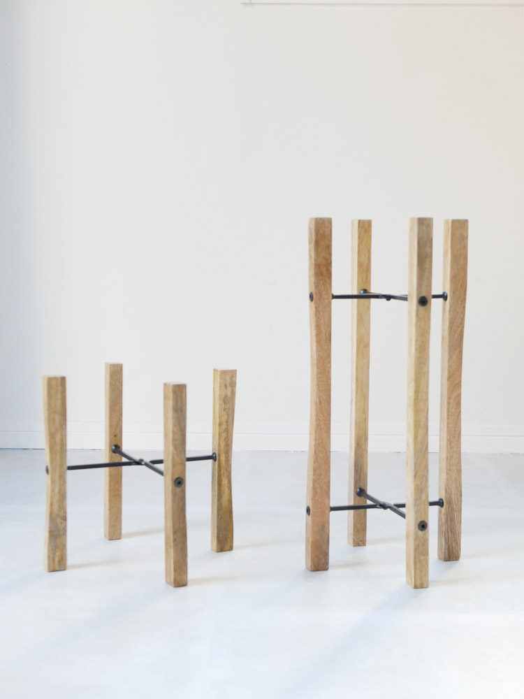 ポッシュリビングの木製折りたたみポットスタンド