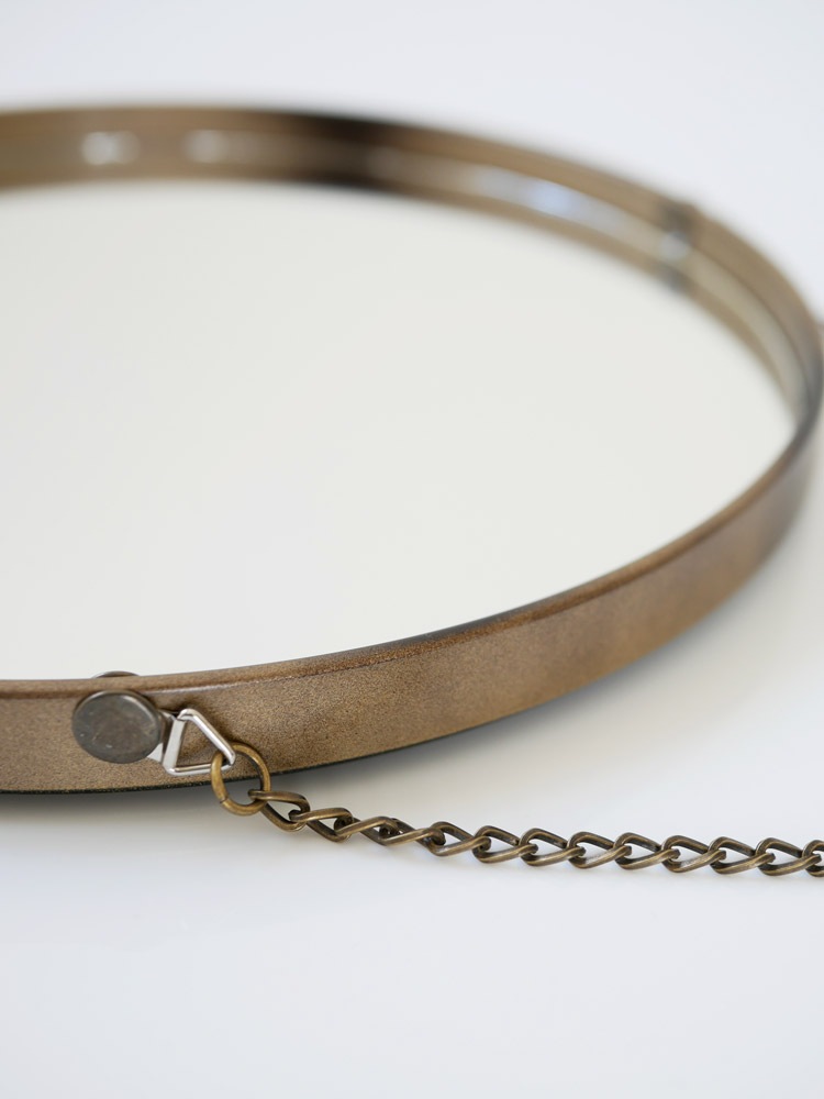 真鍮チェーン付きハンギングミラー