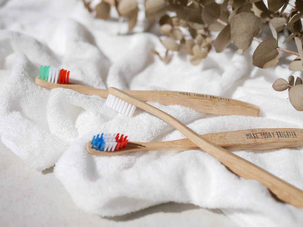 パラデック プレンツハブラシ 白色、竹柄・やわらかめ