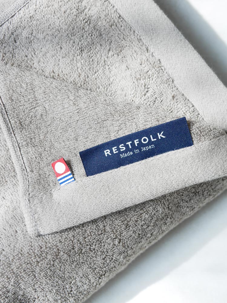 REST FOLKの綿100％プラシッド柄FACEタオルとBATHタオル