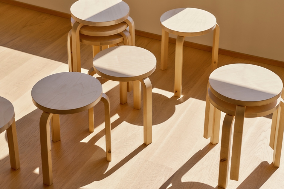 artek stool60 限定カーリーバーチモデル aalto アアルト - 椅子/チェア