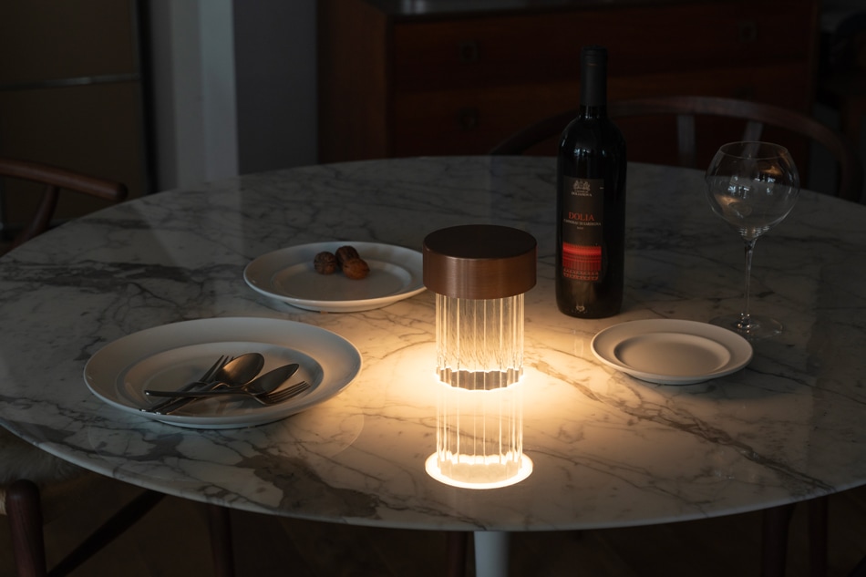 with the portable lamp