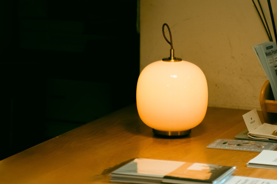 with the portable lamp