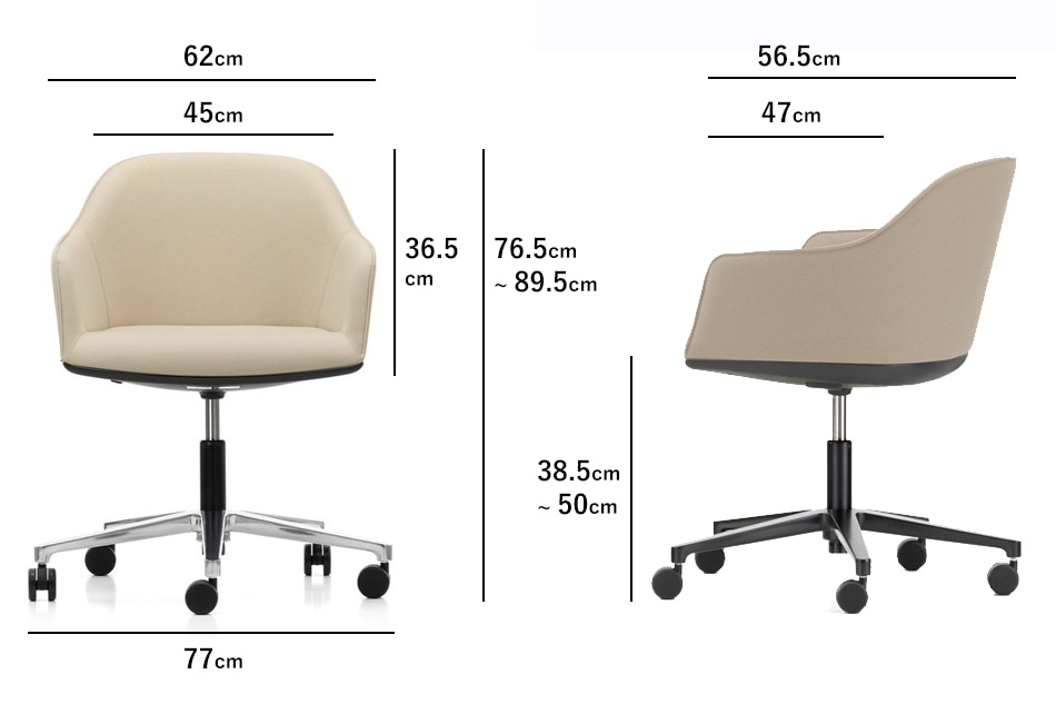 Softshell Chair five-star base（ソフトシェル チェア キャスター付き ...