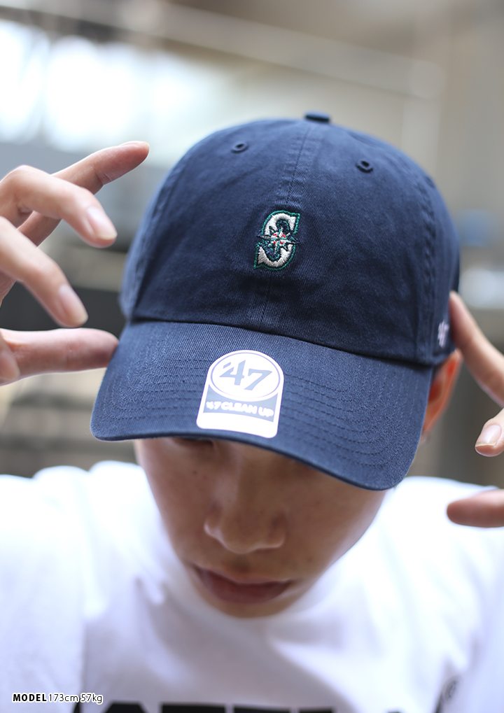 フォーティーセブンブランド 47brand 帽子 ローキャップ ボールキャップ Cap メンズ レディース 紺 B系 ヒップホップ ストリート系 ファッション ブランド シアトル マリナーズ ミニロゴ シンプル ワンポイント 刺繍 Fサイズ かっこいい おしゃれ Mlb 大リーグ Bsrnr24g