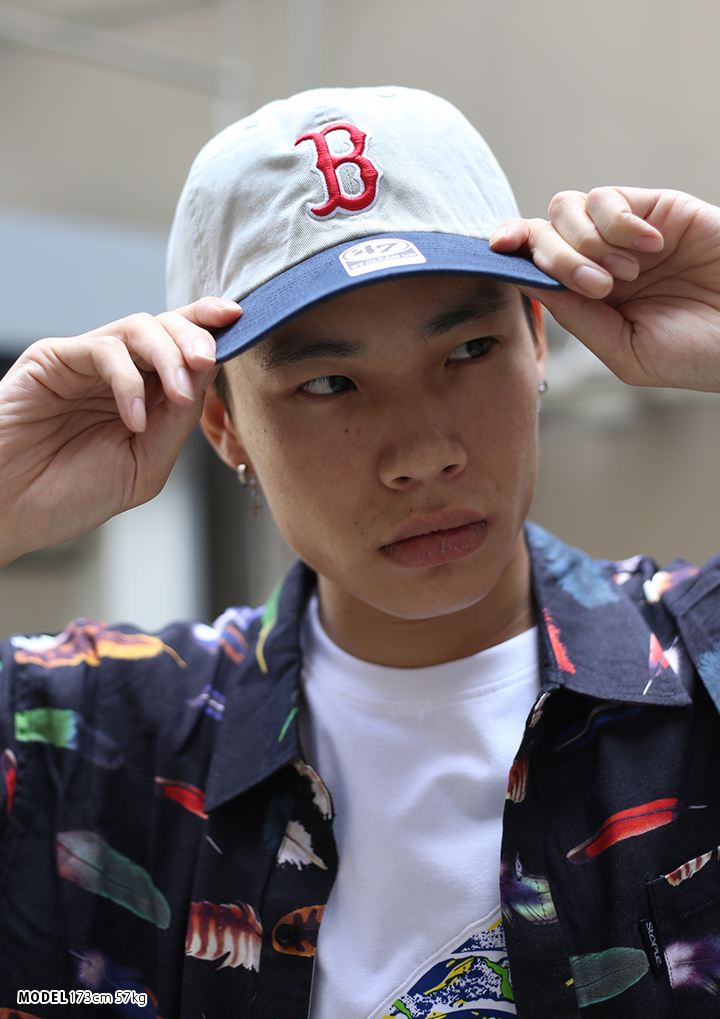 フォーティーセブンブランド 47brand 帽子 ローキャップ ボールキャップ Cap メンズ レディース グレー紺 B系 ヒップホップ ストリート系 ファッション ボストン レッドソックス バイカラー シンプル ワンポイント 刺繍 Fサイズ かっこいい おしゃれ Mlb Rgwtt02gws Gya