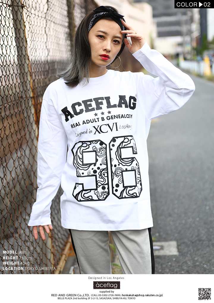 B系 ヒップホップ ストリート系 ファッション 服 メンズ レディース ロンt Af Tl Lt 006 エースフラッグ Aceflag 長袖 ワイドシルエット ナンバー 96 ペイズリー バンダナ 柄 M L Xl 2l Ll 2xl 3l Xxl 3xl 4l Xxxl 大きいサイズ 正規品 ギフト 本格派大人のb系 公式