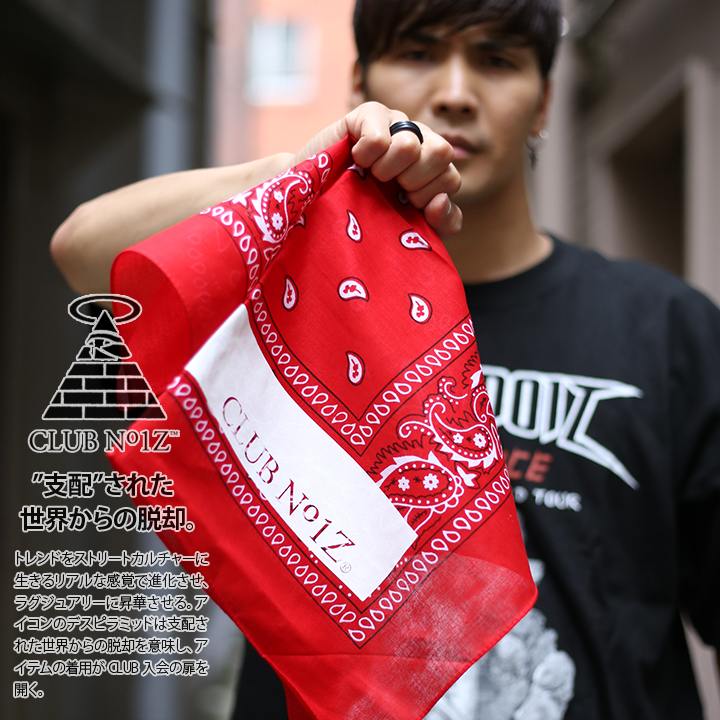 B系 ヒップホップ ストリート系 ファッション メンズ レディース バンダナ Cn Ba Pa 004 クラブノイズ Club No1z Bandana ペイズリー柄 大判 ハンカチ スクエア ブランド ボックスロゴ ウエッサイ 西海岸 ダンス アメカジ スケート 正規品 ギフト 本格派大人のb系