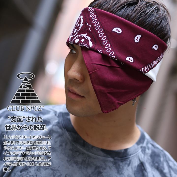 b系 ヒップホップ ストリート系 ファッション メンズ レディース バンダナ 【CN-BA-PA-009】 クラブノイズ CLUB NO1Z  BANDANA ペイズリー柄 大判 ハンカチ スクエア ブランド ボックスロゴ ウエッサイ 西海岸 ダンス アメカジ スケート 正規品  ギフト|本格派大人のB系 ...