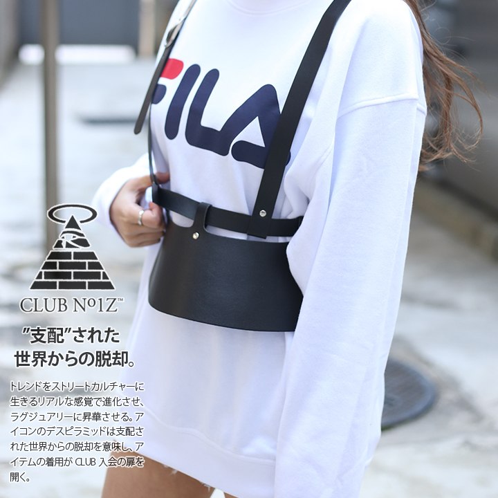 クラブノイズ Club No1z ハーネスベルト サッシュベルト サスペンダー ウエストマーク 吊りバンド メンズ レディース 男女兼用 黒 B系 ヒップホップ ストリート系 ファッション ブランド かっこいい おしゃれ 大人気 無地 革 レザー ダンス衣装 Cn Be Lg 027 本格派大人の