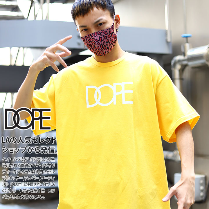 Dope Tシャツ 半袖 メンズ レディース 春夏用 黄色 赤 大きいサイズ ビッグシルエット ドープ かっこいい おしゃれ 定番ロゴ シンプル アメカジ 西海岸 La セレブ B系 ヒップホップ ストリート系 ファッション ブランド ハイ 服 Ts 本格派大人のb系 公式通販