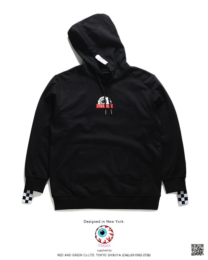 ミシカ MISHKA フードパーカー スウェット 長袖 メンズ 黒 L XL 2L LL