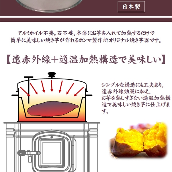 オリジナル焼き芋器 鉄板製薪ストーブ（日本製） ホンマ製作所オンラインショッピング