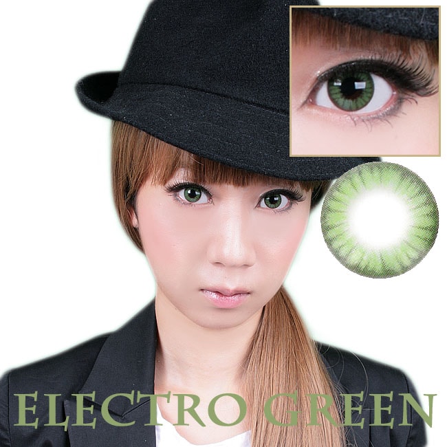 エレクトログリーン｜1年使える高発色グリーン（緑）カラコン｜コスプレカラコン