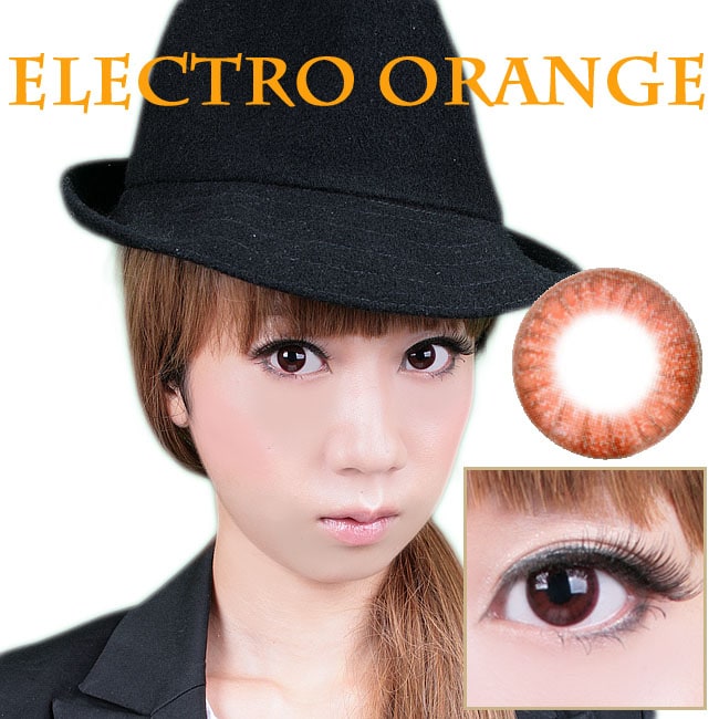 エレクトロオレンジ｜1年使える高発色オレンジカラコン｜コスプレカラコン