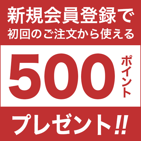 新規会員登録で500ポイントプレゼント!!