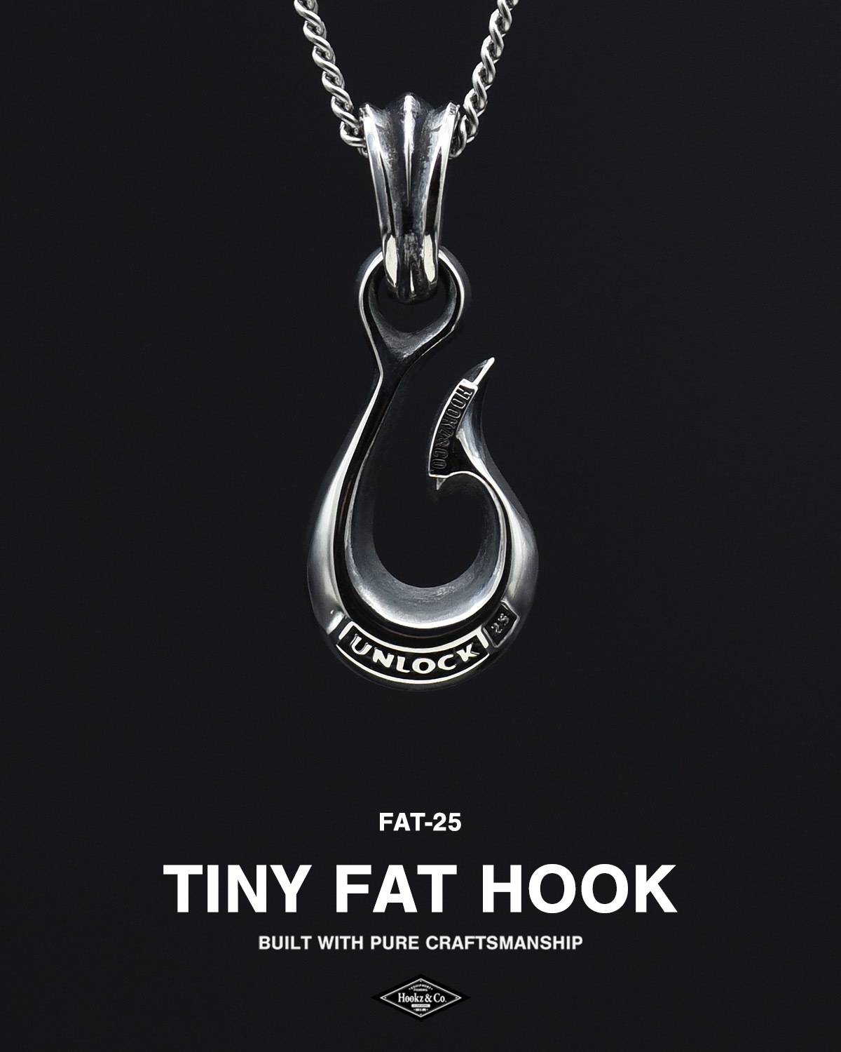 タイニーファットフック釣り針フィッシュフックネックレス/HOOKZ