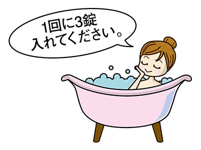 ホップス温浴の使い方1 入浴（全身・半身）（1回3錠）