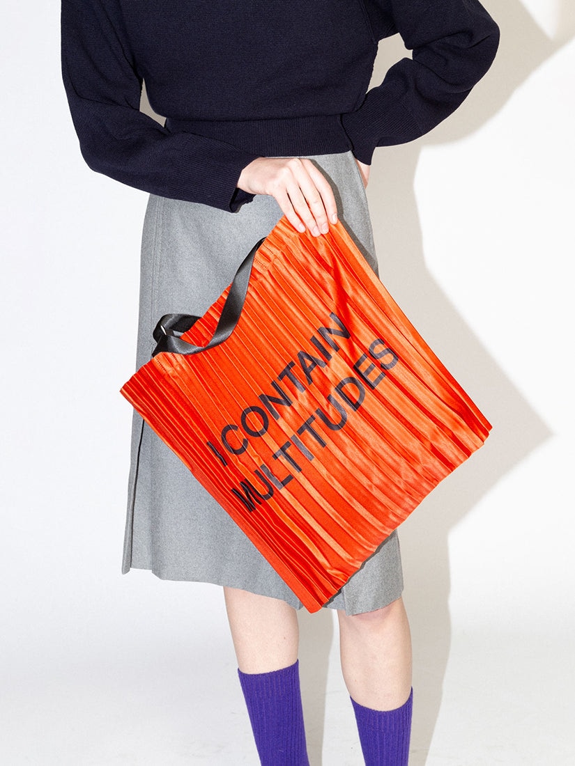 PRESTAGE DUNPHY トートバッグ クリーム色 赤文字 PRESTAGE DUNPHY トートバッグ クリーム色 赤文字 I CONTAIN RED