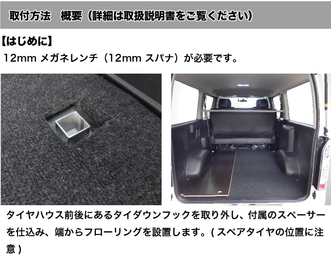 ハイエース200系 DX3/6人用 簡易フローリングキット