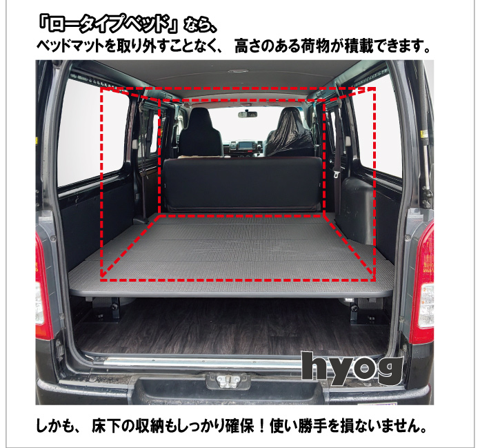 ハイエースベッドキット ロータイプ 200系 標準DX3/6人用 パンチ 